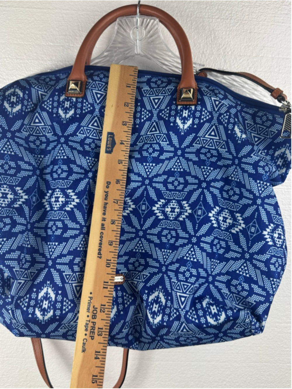 Rebecca Minkoff Blue & White Patterned Satchel One Size - Picture 4 of 10